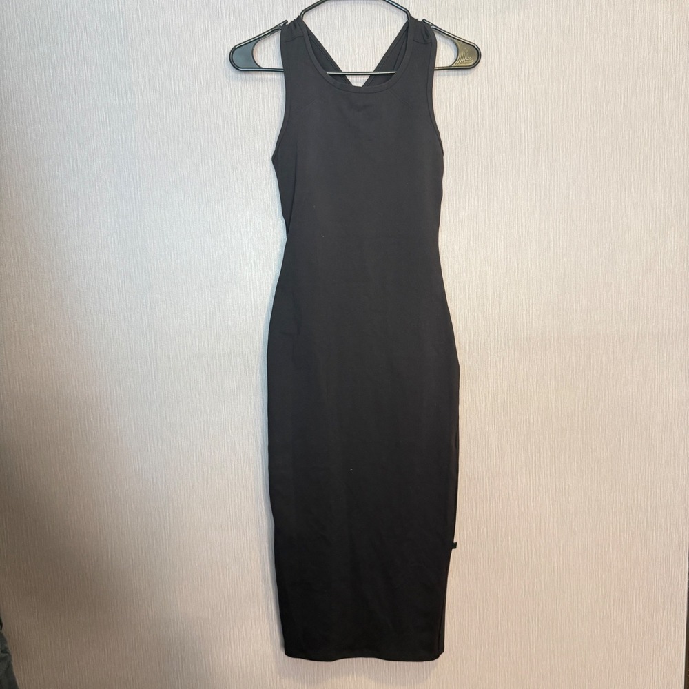 Lululemon Picnic Play Black Criss Cross Back Midi Dress Size 6 - Picture 4 of 9